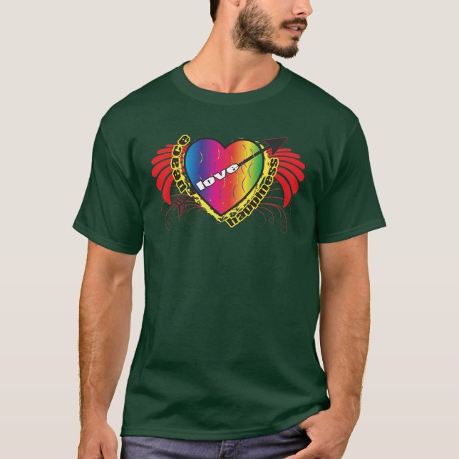Für Frieden Liebe und Glück T-Shirt (Vorderseite)