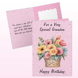 Für ganz besondere Oma-Blume pink Geburtstag Karte
