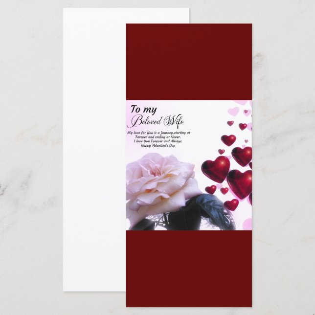 Für geliebte Ehefrau, glücklicher Valentinstag (Vorne/Hinten)