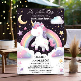 Für Glow Space Royal Pony Unicorn Baby Girl Dusche Einladung