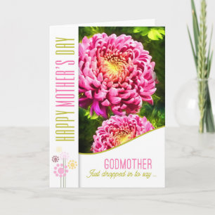 für Godmutter Pink Dahlia Garden Muttertag Karte