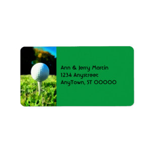 für Golfer Golf-Design-Kunst auf Grün Adressaufkleber
