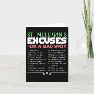 Für Golfers St.mulligan's Ausreden für einen schle Karte
