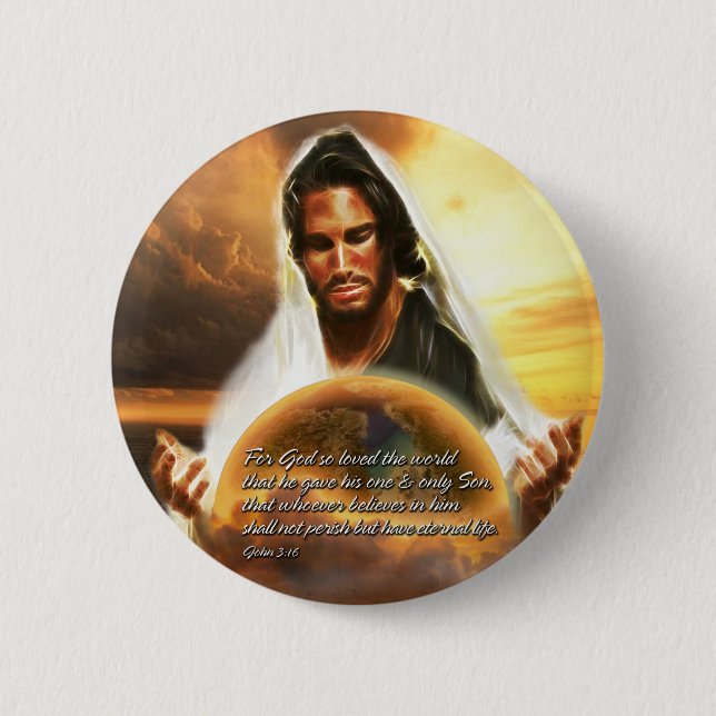 Für Gott, liebe die Welt Button (Vorderseite)
