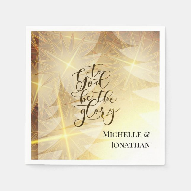 Für Gott sei der Ruhm Weihnachten Gold Treppen Ste Serviette (Vorderseite)