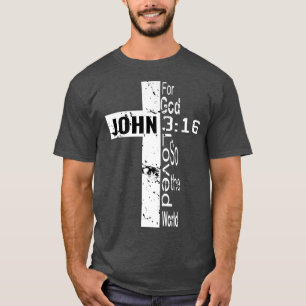 Für Gott so geliebt die Welt Vintagen Kreuz Prämie T-Shirt