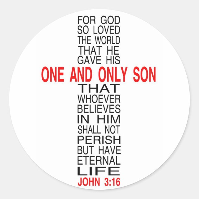 Für Gott so liebte die Welt Aufkleber (Vorderseite)