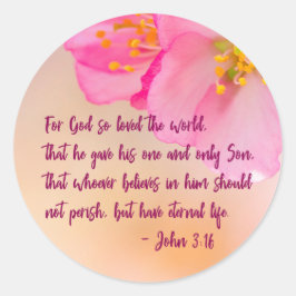 Für Gott so liebte die Welt Christliche Blüte Runder Aufkleber