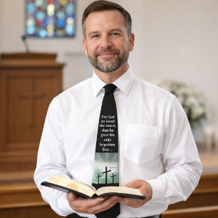Für Gott so liebte die Welt Christliche Kreuz Schw Krawatte
