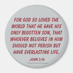 Für Gott so liebte die Welt Johannes 3:16 Magnet