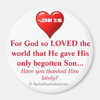 Für Gott so liebte die Welt Johannes 3:16 Magnet