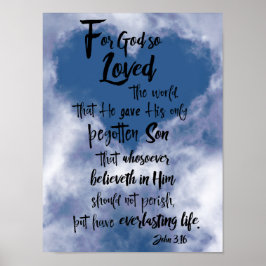 Für Gott so liebte die Welt John 3,16 KJV Poster