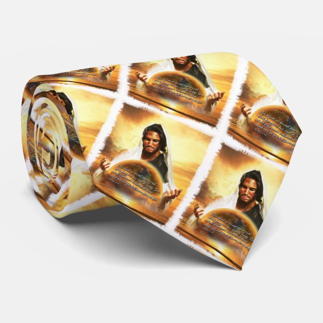 Für Gott so liebte die Welt.. John 3:16 Krawatte (Gerollt)