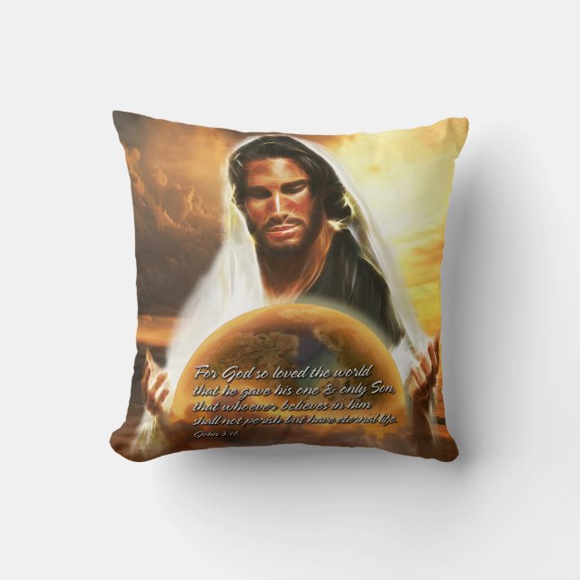 Für Gott so liebte die Welt Pillow Kissen (Vorderseite)
