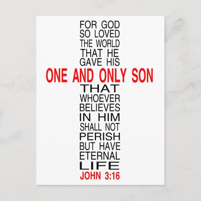 Für Gott so liebte die Welt Postkarte (Vorderseite)