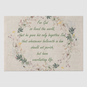 Für Gott so liebte die Welt Wildblume Gewebe Papie Seidenpapier