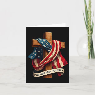 Für Gott und Land Kreuz Christliche Patriotik Jesu Karte