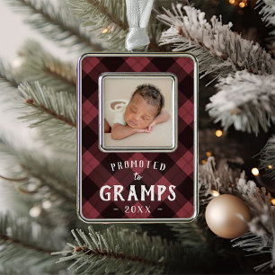 Für Gramps befördert   Foto Grandpa Rahmen-Ornament Silber