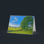 Für Grandson eine Pastorallandschaft Geburtstagska Karte<br><div class="desc">Ein ruhiges Gemälde,  das Landschaftsfelder zeigt. Pferde und Schafe grasen friedlich unter einem Baum. Die Sonne singt von einem blauen Himmel mit flauschigen weißen Wolken. Das Bild zeigt den Lake District in Großbritannien. Copyright Norma Cornes</div>