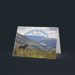Für Grandson eine Pferd- und LandschaftsGeburtstag Karte<br><div class="desc">Ein Pferd blickt auf eine atemberaubende Landschaft mit einem See in der Ferne. Aussicht vom Lake District in Großbritannien.</div>