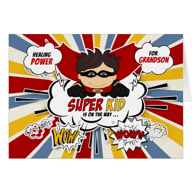 für Grandson Get Well Boy Superhero Comic Book (Vorderseite (Horizontal))