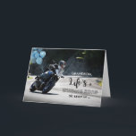 Für Grandson Motorrad Thema Geburtstag auf Kurs Karte<br><div class="desc">Das Leben ist eine kurvenreiche Straße so schlank in ... und umarmen Sie jede Kurve zu einem sehr glücklichen Geburtstag. Geburtstagskarte zum Thema Motorrad für einen Enkel mit einem Motorradfahrer auf einer Kurve auf der Straße. Blaue Ballons sind für ein festliches Bild am Motorrad angebracht. Art, Bild und Vers Copyright...</div>