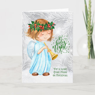 für Great Niece Christmas Angel Girl and Pines Feiertagskarte