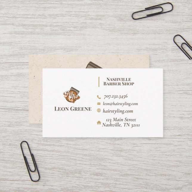 Für Gro Barber Shop Visitenkarte (Vorderseite/Rückseite Beispiel)
