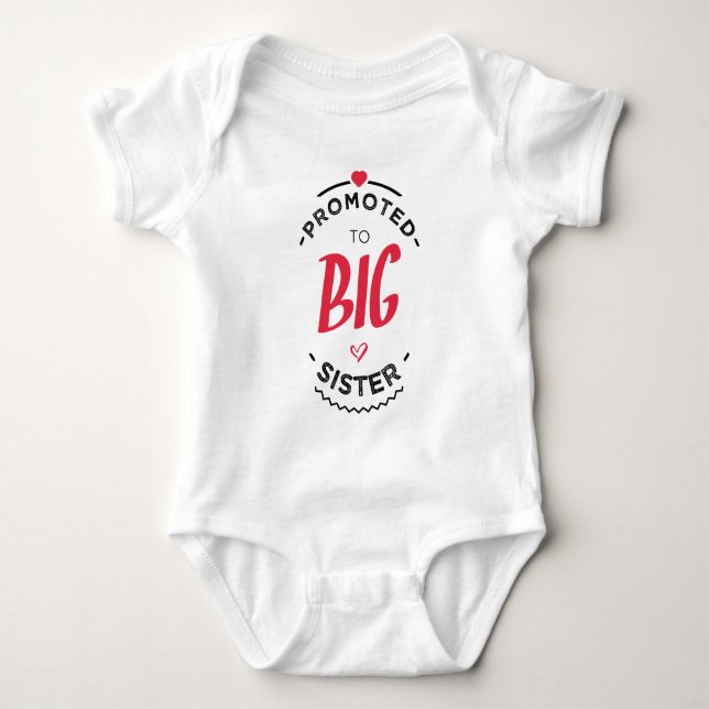 Für große Schwester befördert Baby Strampler (Vorderseite)