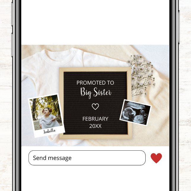 Für große Schwester zweite Baby Foto Schwangerscha Ankündigung (Promoted To Big Sister Second Baby Photo Pregnancy Announcement)