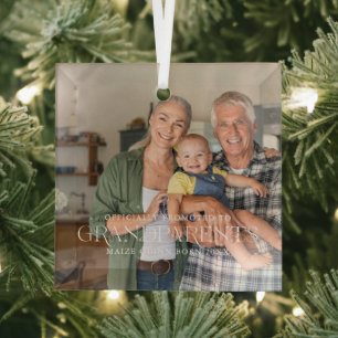 Für Großeltern befördert   Festgestelltes Foto Ornament Aus Glas