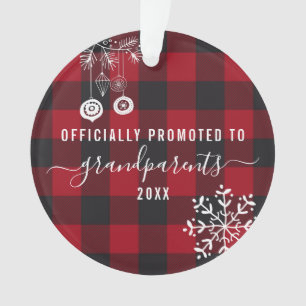 Für Großeltern befördert   Kariertes Jahr Ornament