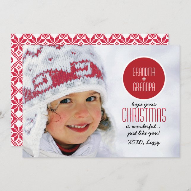 Für Großeltern bei Weihnachten Custom Foto Cards (Vorne/Hinten)