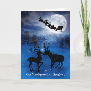 für Großeltern Kissing Rentier Weihnachten