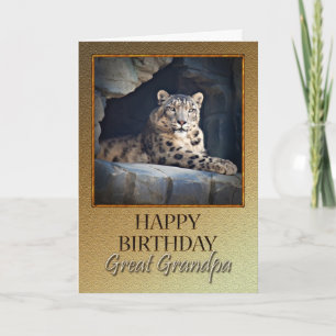 Für Großgroßvater ein Geburtstag mit Schneeleopard Karte
