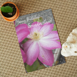 Für Großmutter Pink Clematis Blumengeburt Karte