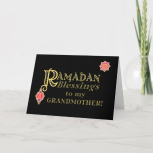 Für Großmutter Ramadan Blessings Gold auf schwarz Karte