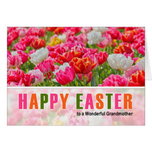 für Großmutter zu Ostern Pink Tulip Garden