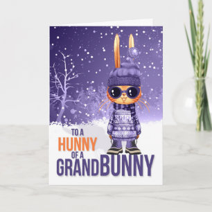 für Großtochter Lila Weihnachtsbunny Feiertagskarte