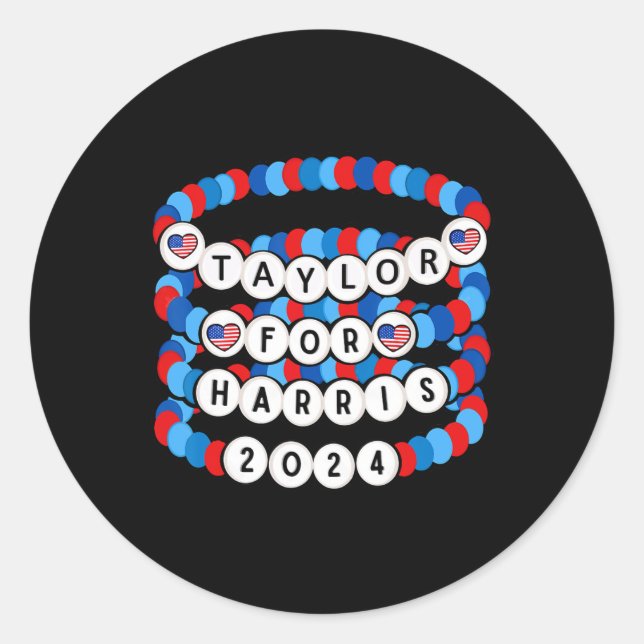 Für Harris 2024 Charm Bracelet Support Kamala Harr Runder Aufkleber (Vorderseite)