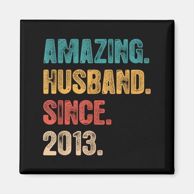 Für Hemd 12. Hochzeitstag Ihm Ehemann Magnet (Vorne)