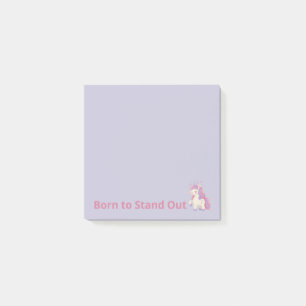 Für herausragend geborene süße lila Einhorn-Post-i Post-it Klebezettel