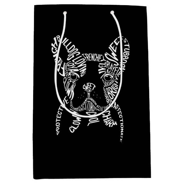 Für Hundeliebhaber: Französischer Bulldog Mittlere Geschenktüte (Vorderseite)