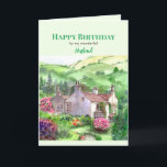 Für Husband am Geburtstag Rydal Mount Zuhause Gard Karte<br><div class="desc">Aquarellmalerei von William Wordsworth's House,  Rydal Mount,  in Ambleside,  England durch mich selbst Farida Greenfield. Es war die Zuhause von William Wordsworth von 1813 bis 1850. Das Design ist für Husband am Geburtstag und kann mit eigenen Texten angepasst werden.</div>
