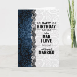 für Husband Blue Paisley Sentimental Birthday Karte