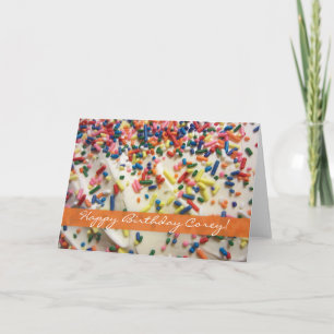 Für Ihm gebackener Kuchen und farbenfrohe Geburtst Karte