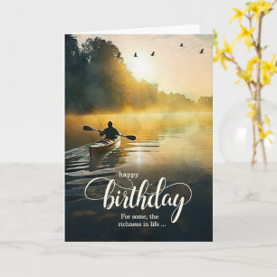 Für ihn an seinem Geburtstag Kayak auf dem See rud Karte