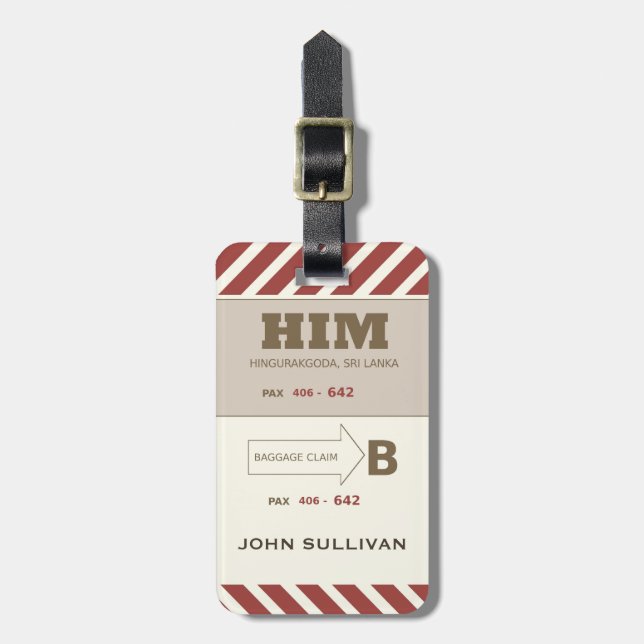 Für IHN ein Gepäckausgabe-Retro Gepäckanhänger (Vorderseite vertikal)