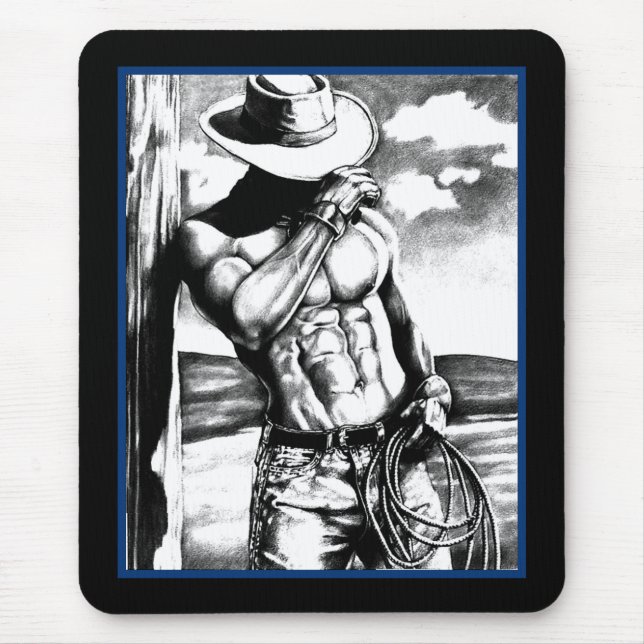 Für ihn Masculine Cool Cowboy Art Mousepad (Vorne)