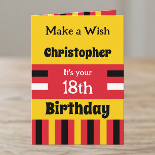 Für ihn Name gelber besonderer 18. Geburtstag Karte